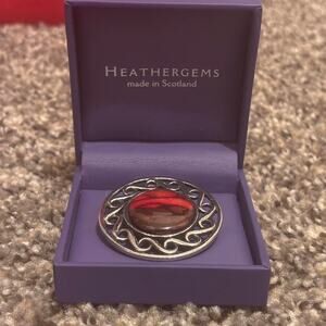 Red and silver heathergems brooch